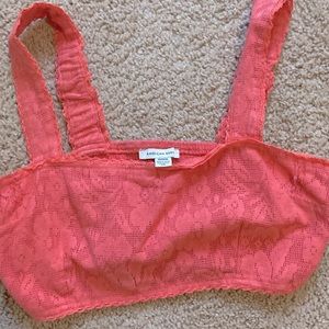 Pink Floral Lace American Eagle Summer Top